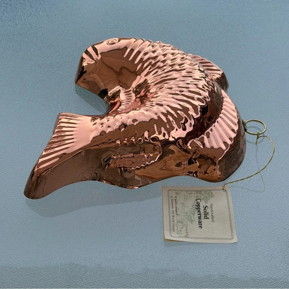 Copper Jumping Fish Jello Mold / Retro Wall Decor